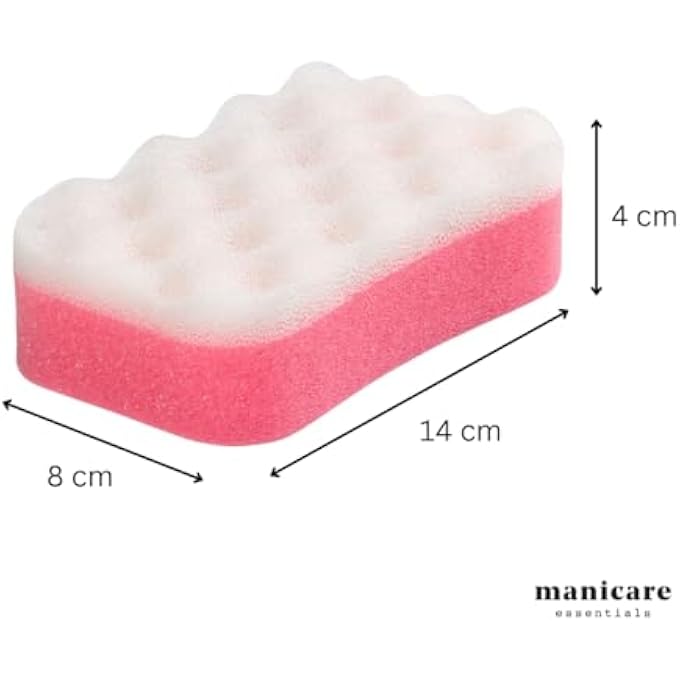 Manicare Luxury Massage Bath Sponge, Wash Exfoliate And Massage, Shower Body Scrubber, Pink Double Sided Cleaning Sponge, Durable And Long lasting, Lather And Use With Shower Gel Or Body Wash - Image 2